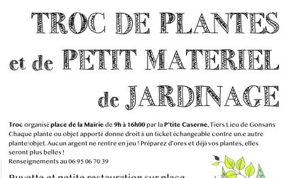 Troc de plantes et de petit matériel de jardinage